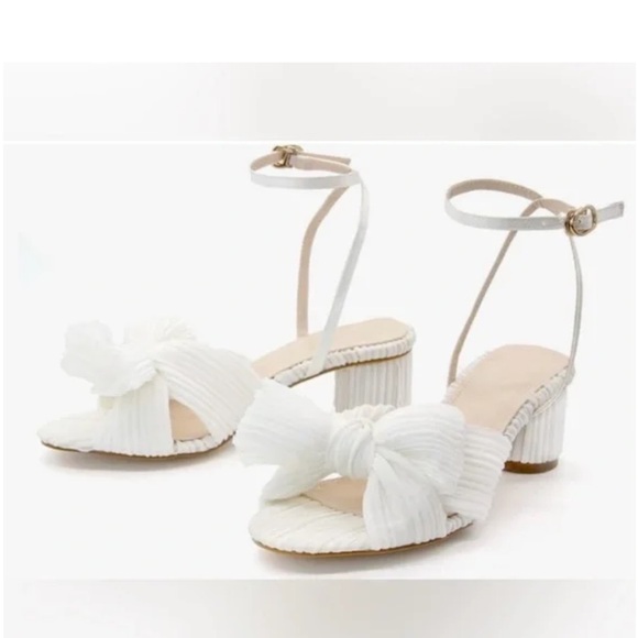 Mucccute Shoes - Mucccute Pleated Bow Block Heel Sandals